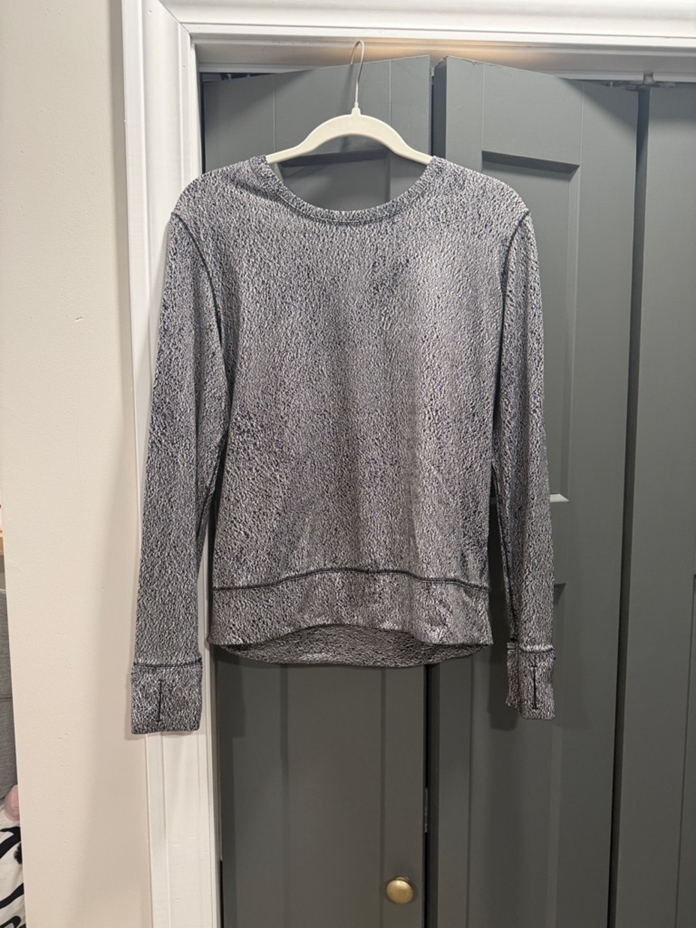 lululemon athletica Heather Gray Textured Long-Sleeve Crew